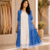 Riya White and Blue Floral Dress