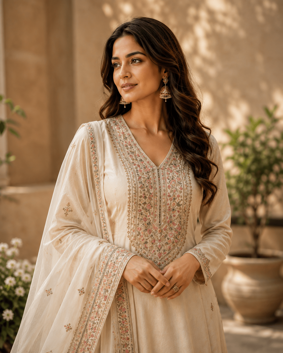 Madhavi Fashions model wearing elegant women's ethnic fashion